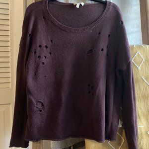 Dark Purple Sweater with Holes